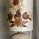 Large vintage 1960-70 chamotte ceramic ball lamp, dried flower lampshade