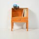 Vintage scandinavian bedside table in birch burl