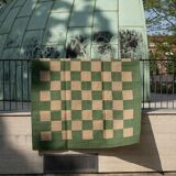 Tapis en jute — à carreaux, vert