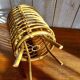 Pied de lampe rotin