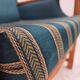 1970s, Danish highback armchair, furniture wool, solid oak wood.