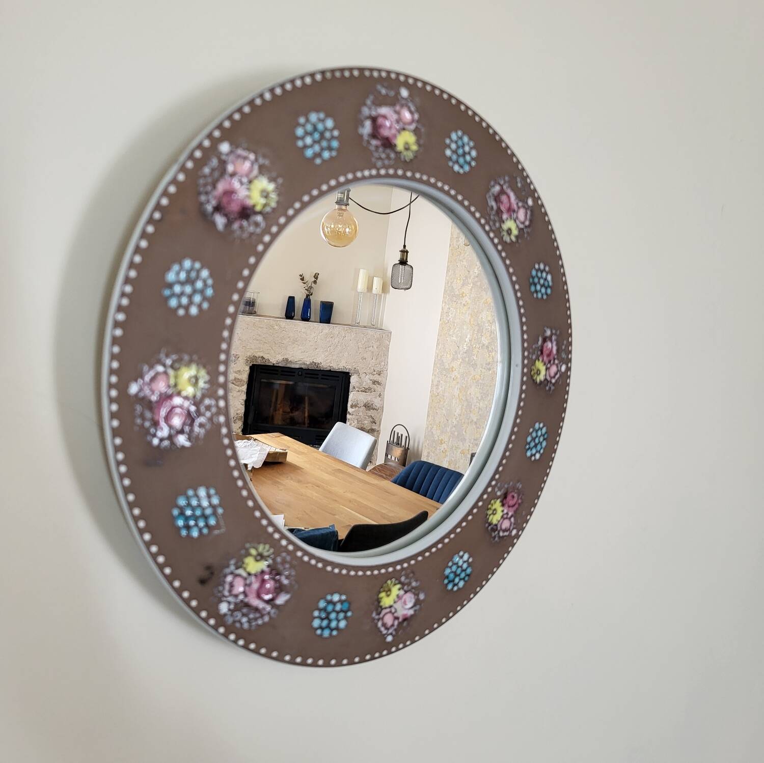 Mari Simmulson Ceramic Mirror Floral Decor/Scandinavian Design