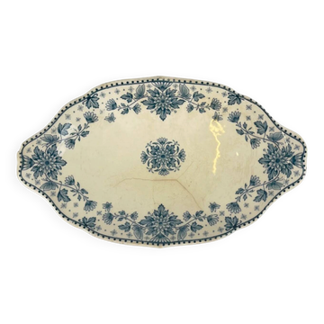 Plate model "Estrées", by U&C Sarreguemines, blue, 1900