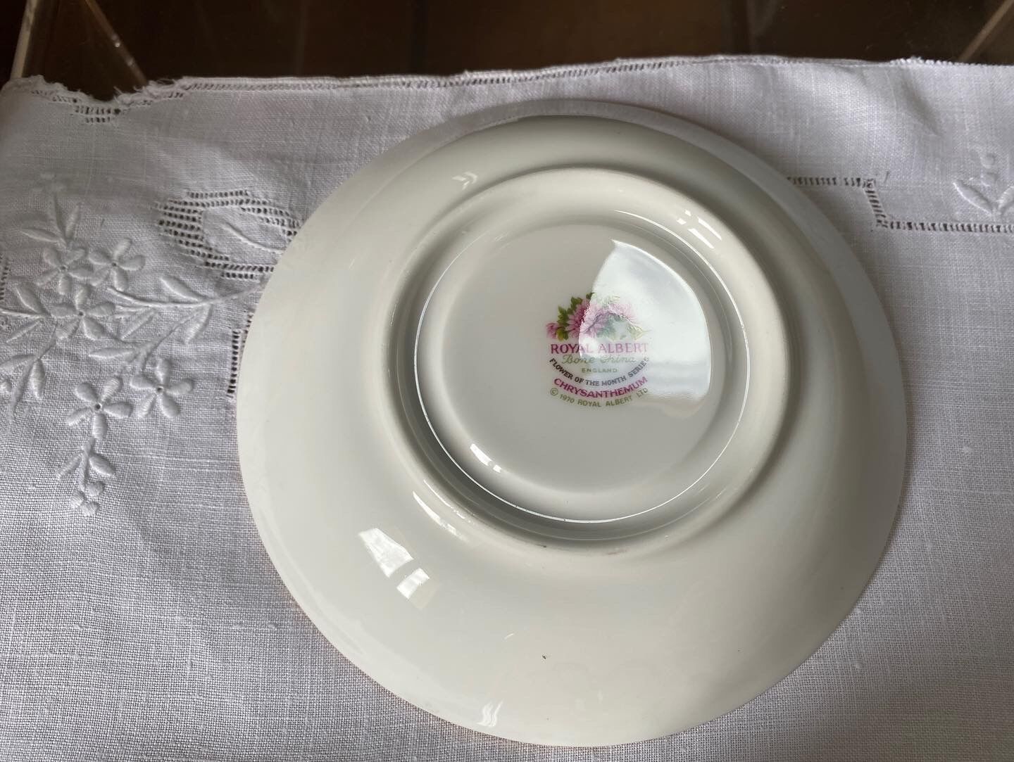 Porcelain cup and sub-cup "November" stamped "Royal Albert"