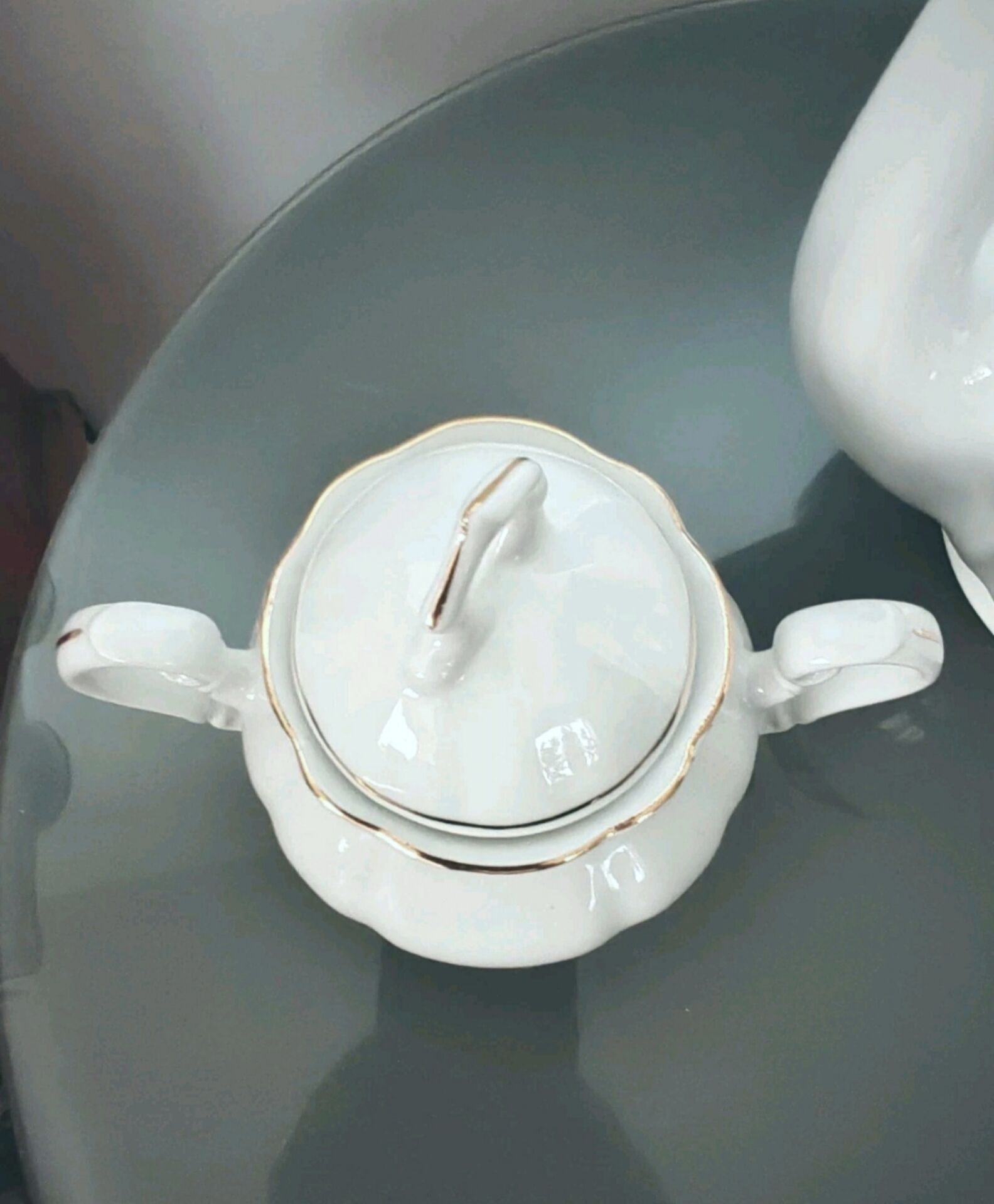 Grande Cafetière Et Sucrier En Porcelaine Fine Italie