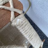 Scandinavian style jute and wood pendant light