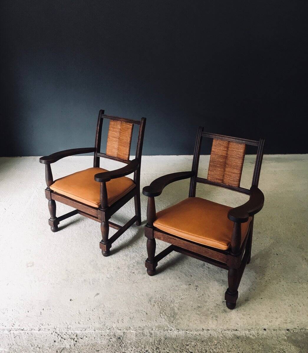 Mid-Century Modernist Armchairs in the style of Francis Jourdain, France, 1940s, Set of 2