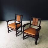 Mid-Century Modernist Armchairs in the style of Francis Jourdain, France, 1940s, Set of 2