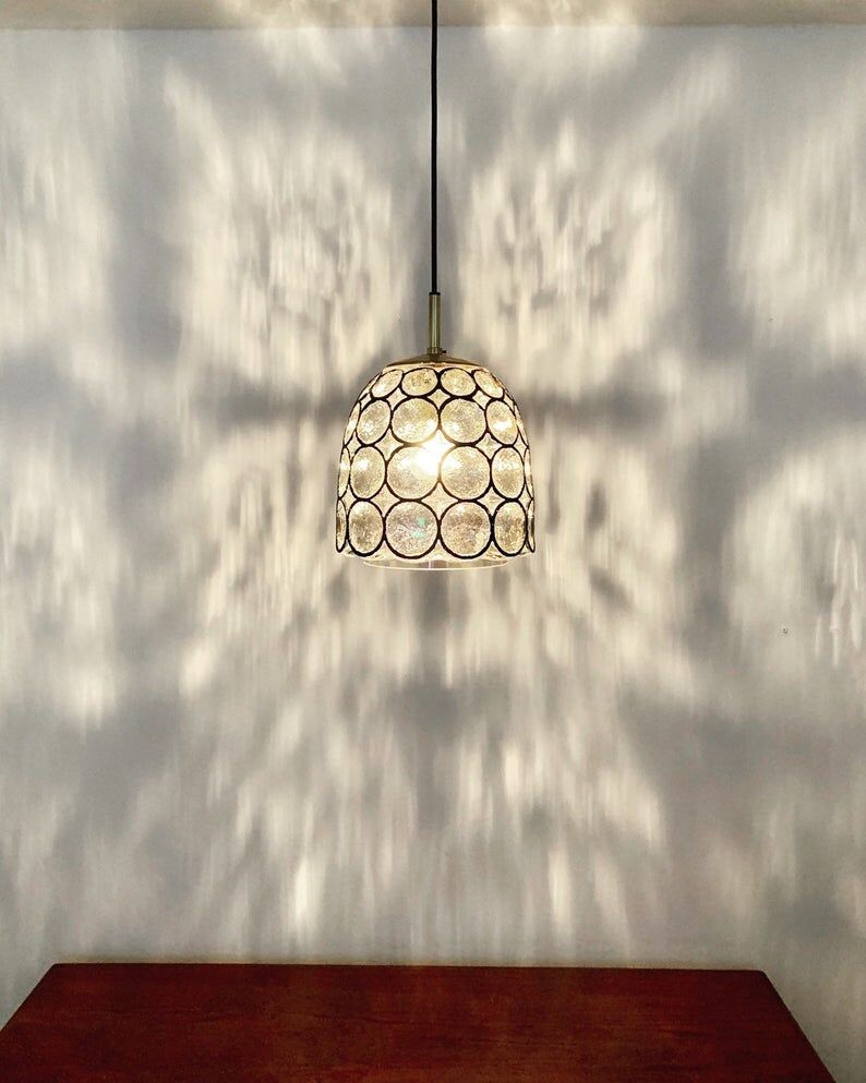 Mid Century Modern iron ring design pendant lamp by Glashütte Limburg