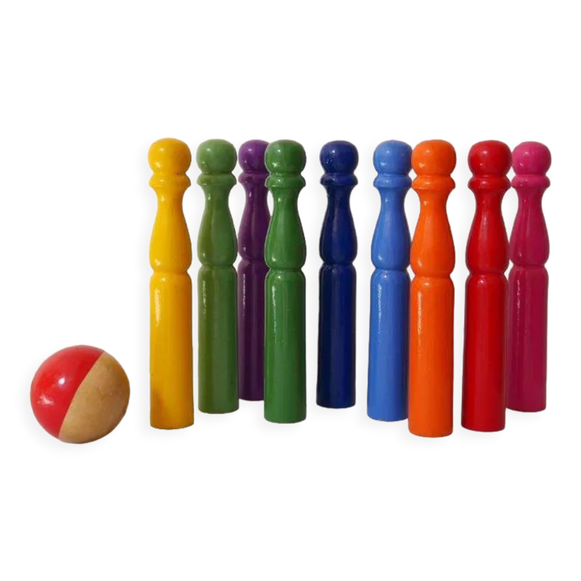 Wooden keels, rainbow color