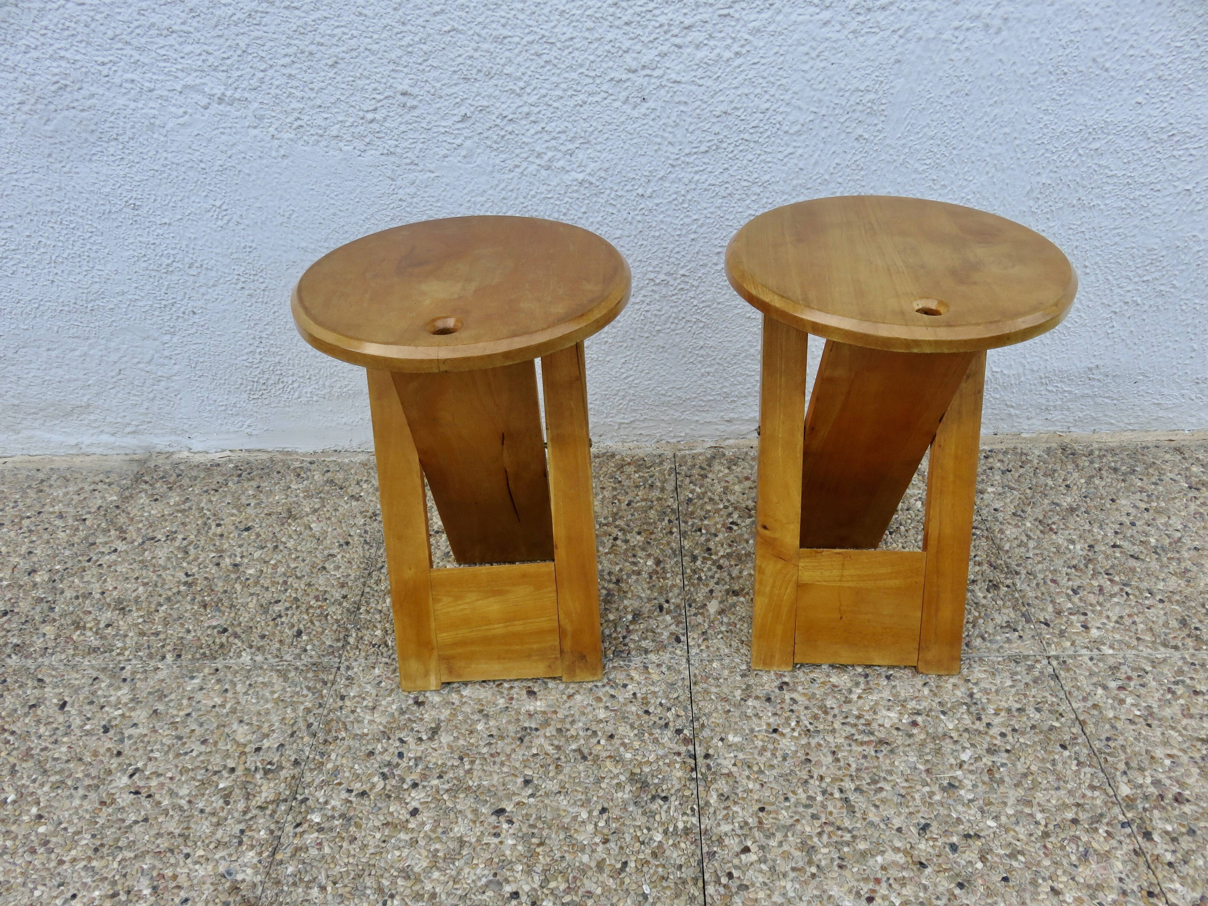 Paire de tabourets pliants attribué à Roger Tallon, 1980