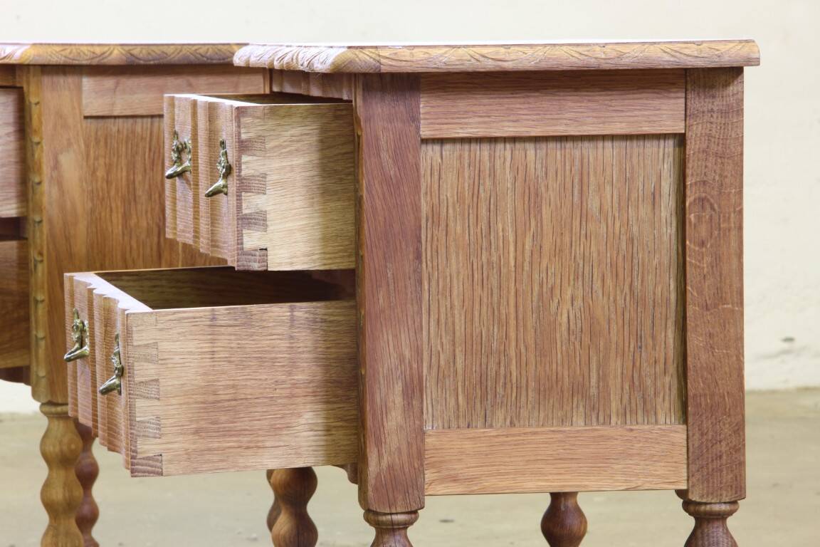 Vintage 1960s Danish modern oak nightstands in the style of Henning Kjærnulf