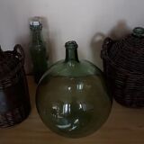 Old blown glass demijohn