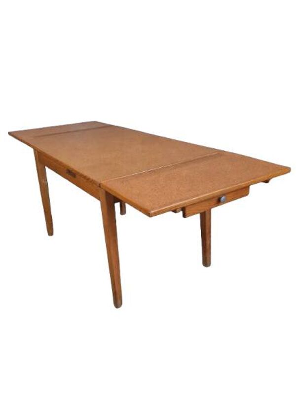 Table salle à manger années 50 avec rallonges coulissantes