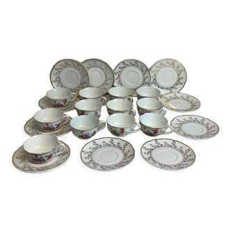 Old service 12 cups and 12 saucers made in France digoin sarreguemines