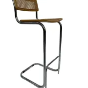 Vintage bar stool 80's Design Cesca style chrome and webbing