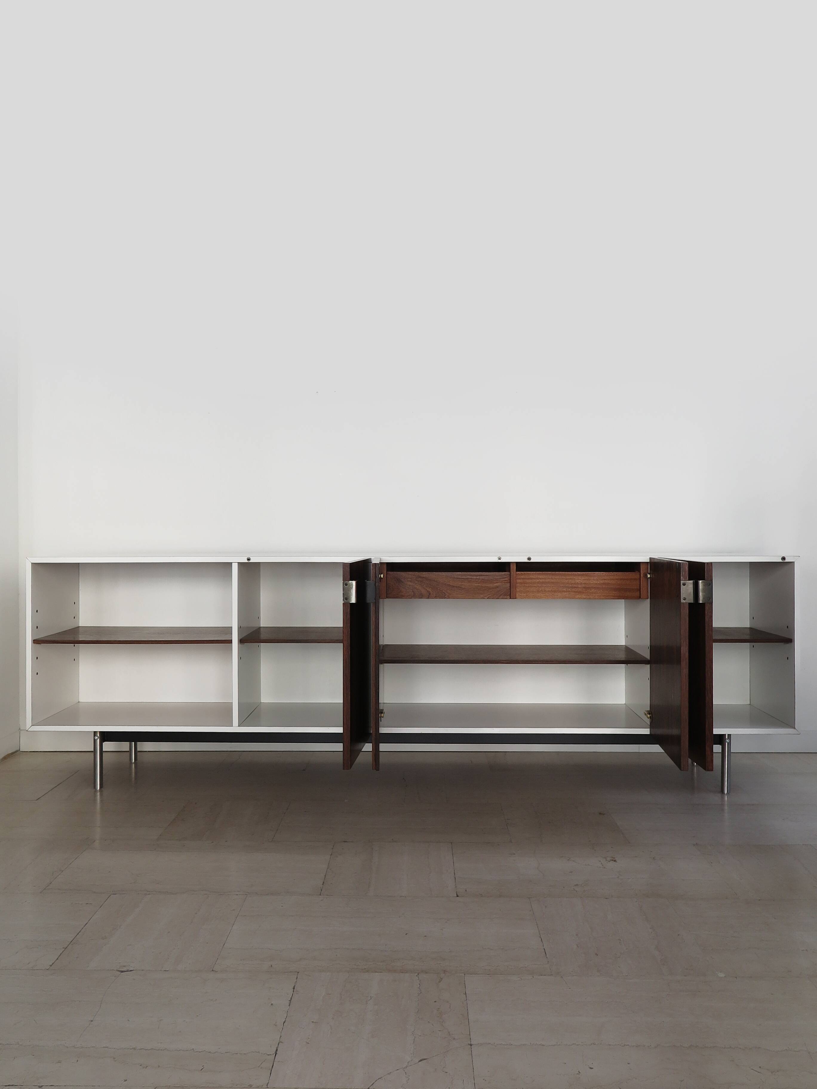 Formica rosewood midcentury sideboard, Italy 1960s