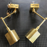 Pair of articulated wall lamps gilded brass Marset circa 1970