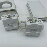 Franklin Mint teapot, sugar bowl and small cream jug, porcelain 1986