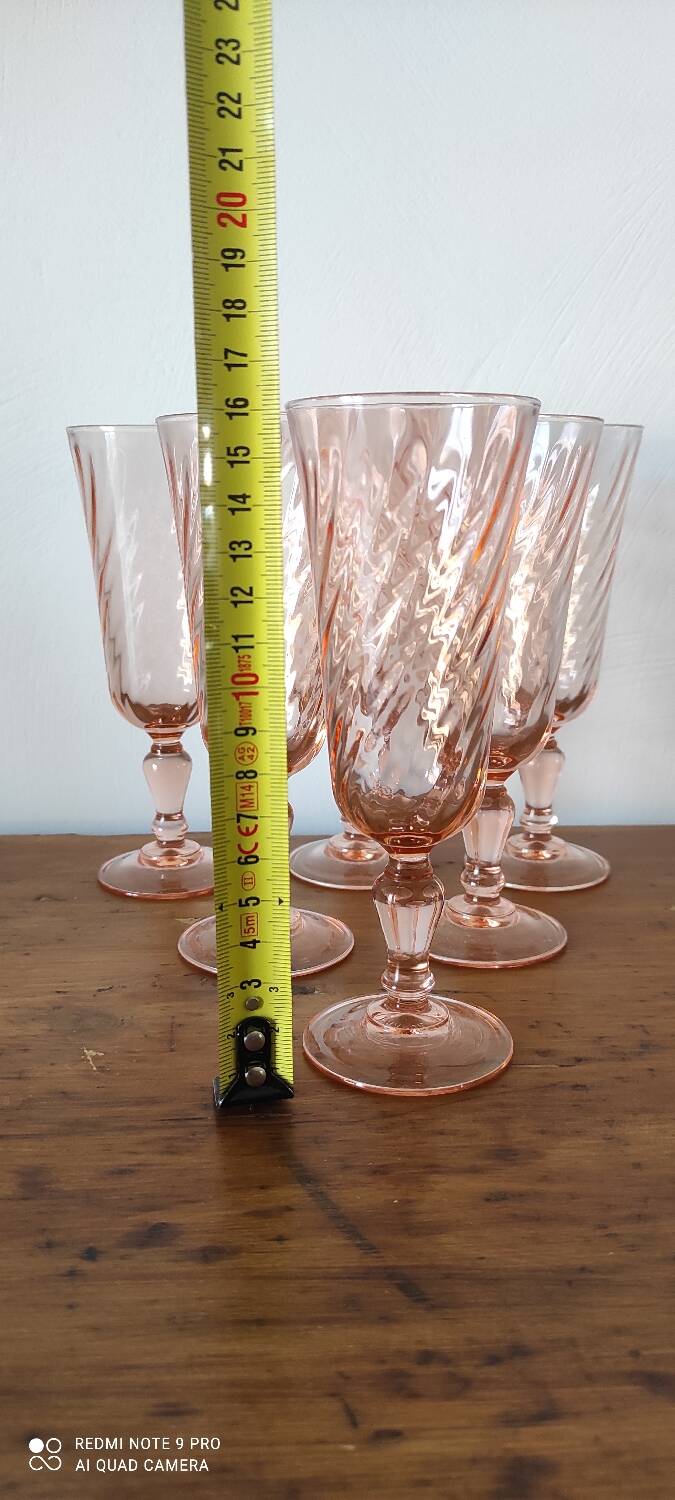 Set of 6 Rosaline champagne flutes