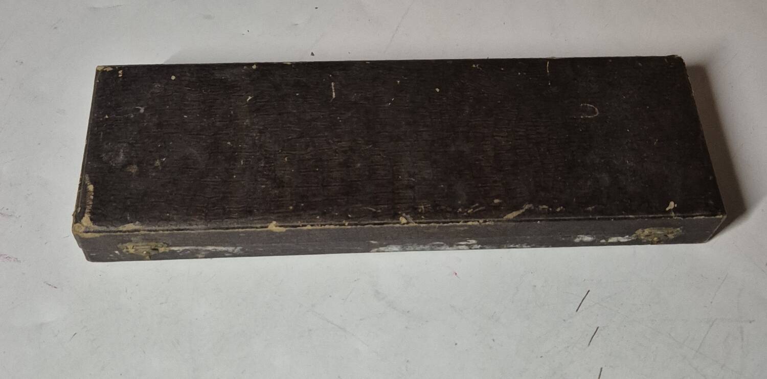 vintage metal silver-plated & bakelite salad service 28cm antique box