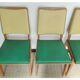 Suite of 4 vintage chairs compass feet