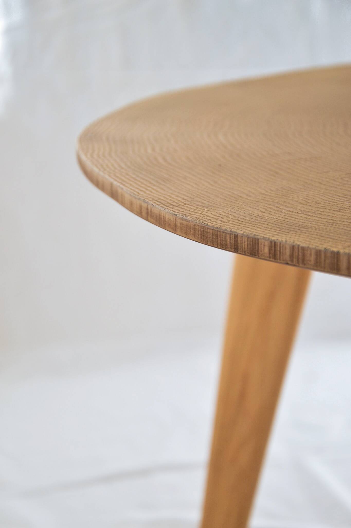 Round wooden coffee table