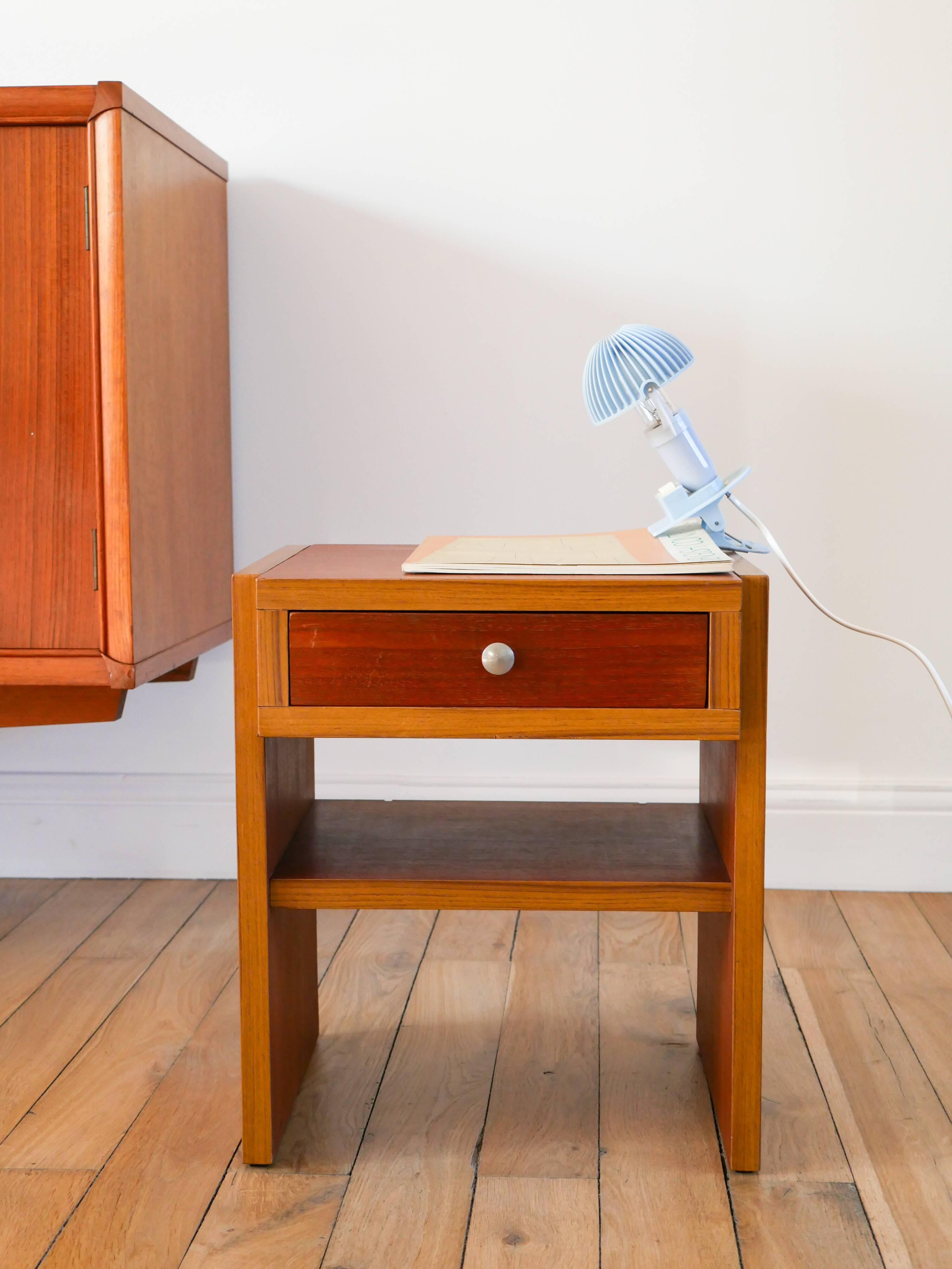 Small teak bedside table, Mid-Century, 1960
