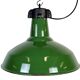 Lampe à suspension industrielle en émail vert, années 1960