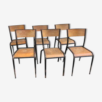 Lot de 6 chaises d'écolier