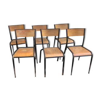 Lot de 6 chaises d'écolier
