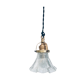 Baladeuse suspension verre strié, 2m câble tissu
