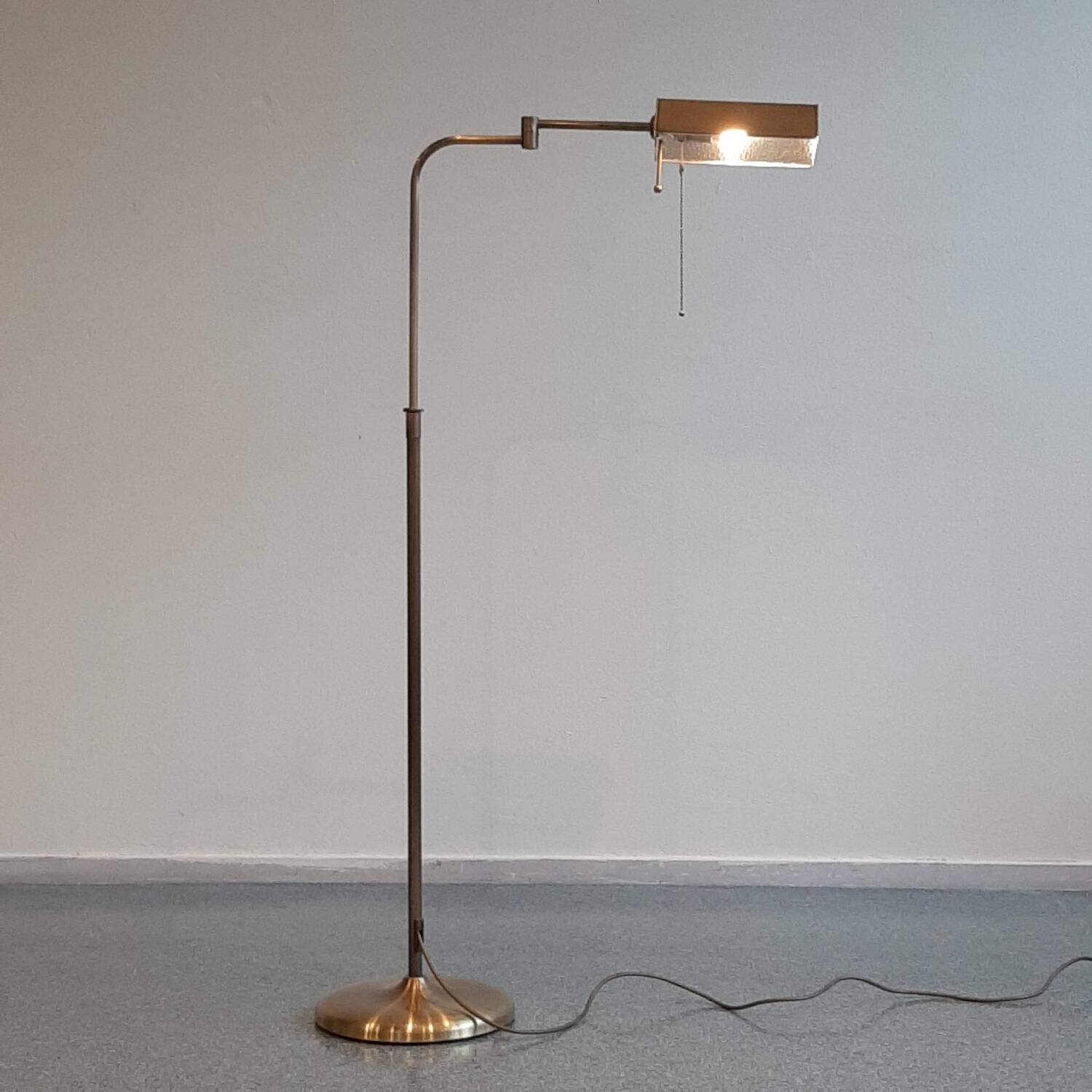 Vintage brass reading floor lamp