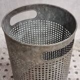 Vintage set of perforated metal waste bins