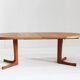 Vintage Danish round extendable dining table teak 1960s