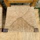 Set of 4 wooden and straw chairs