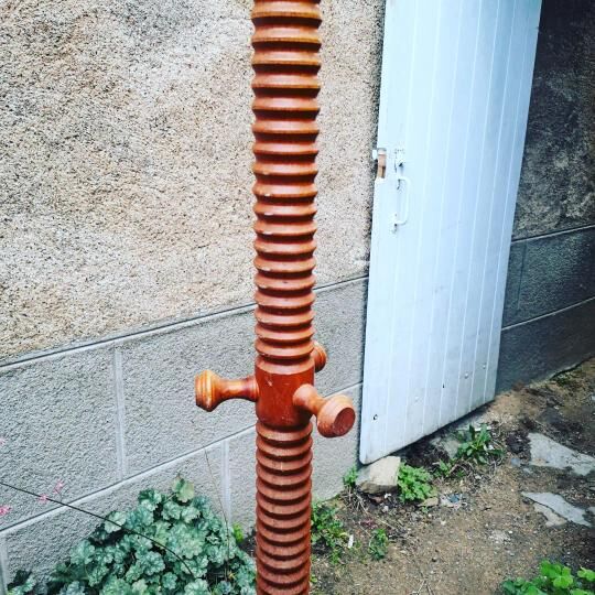 Old wooden coat rack