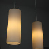 Pair of vintage Danish opaline glass hanging light