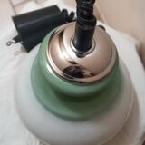 Vintage white and green opaline pendant light