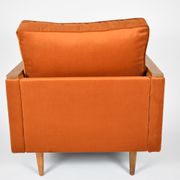 Fauteuil vintage Cube restauré, années 1970, velours roux
