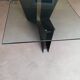 Black metal and glass coffee table