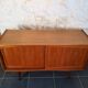 Scandinavian sideboard with sliding doors and drawers - teak