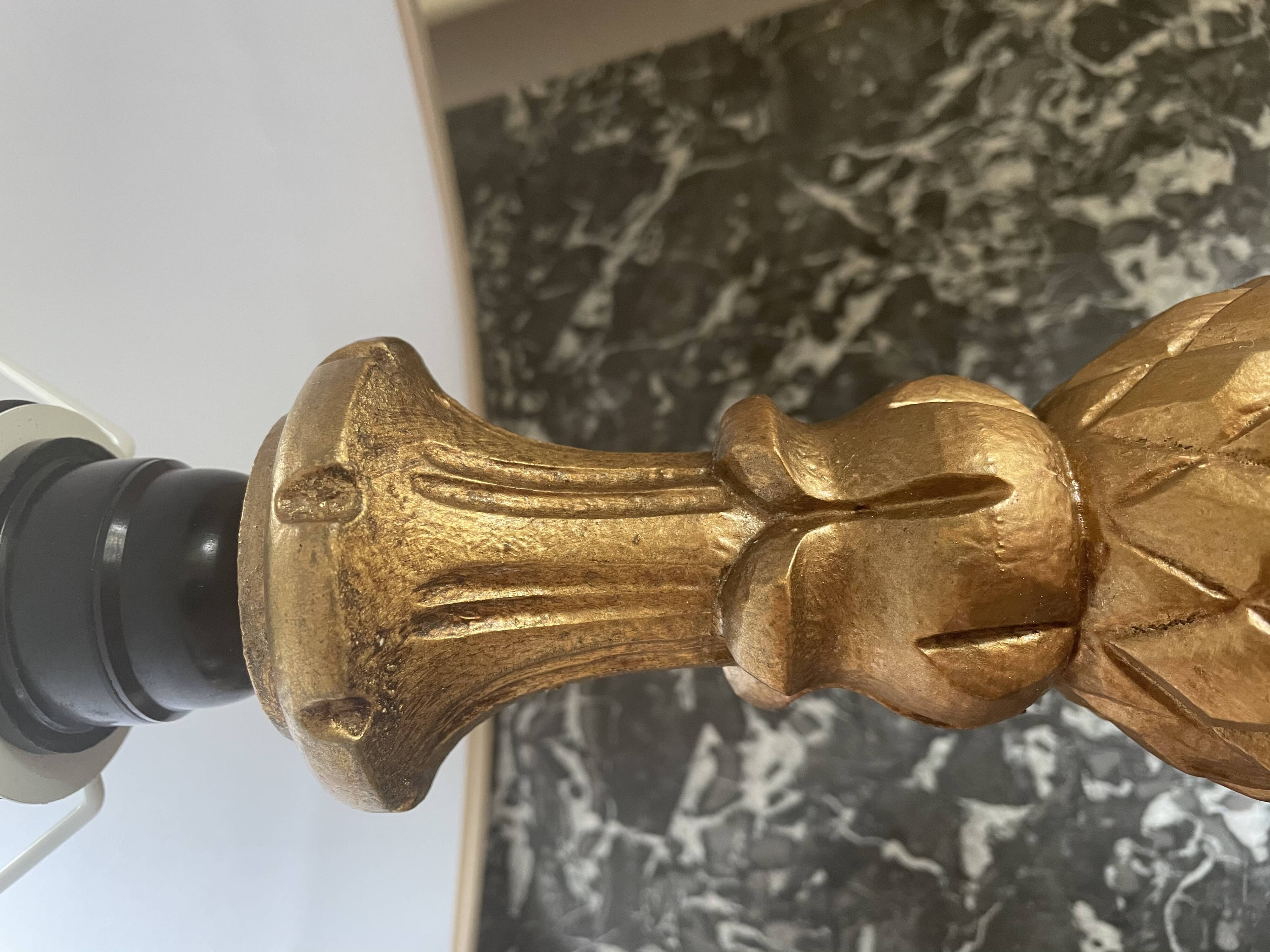 Lampe en bois ananas années 70