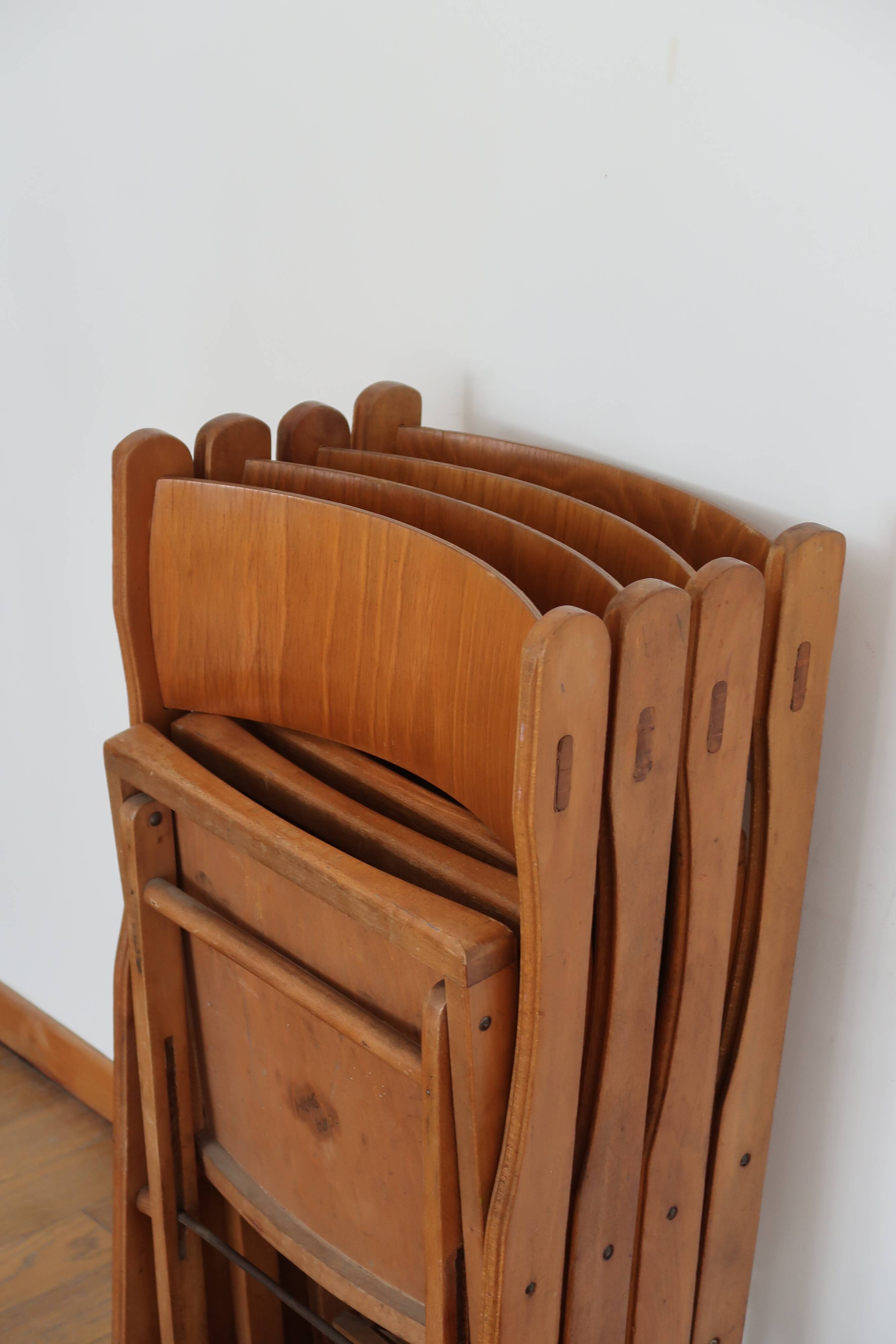 Set of 4 folding chairs in wood 70