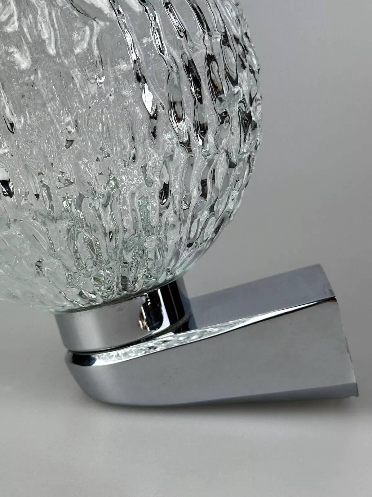 60s 70s wall lamp ball lamp metal chrome & glass space age design