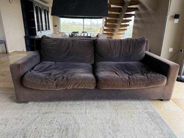 3-seater sofa Caravane — plum velvet — 215 cm — very good condition