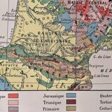 Old geological France map from 1921