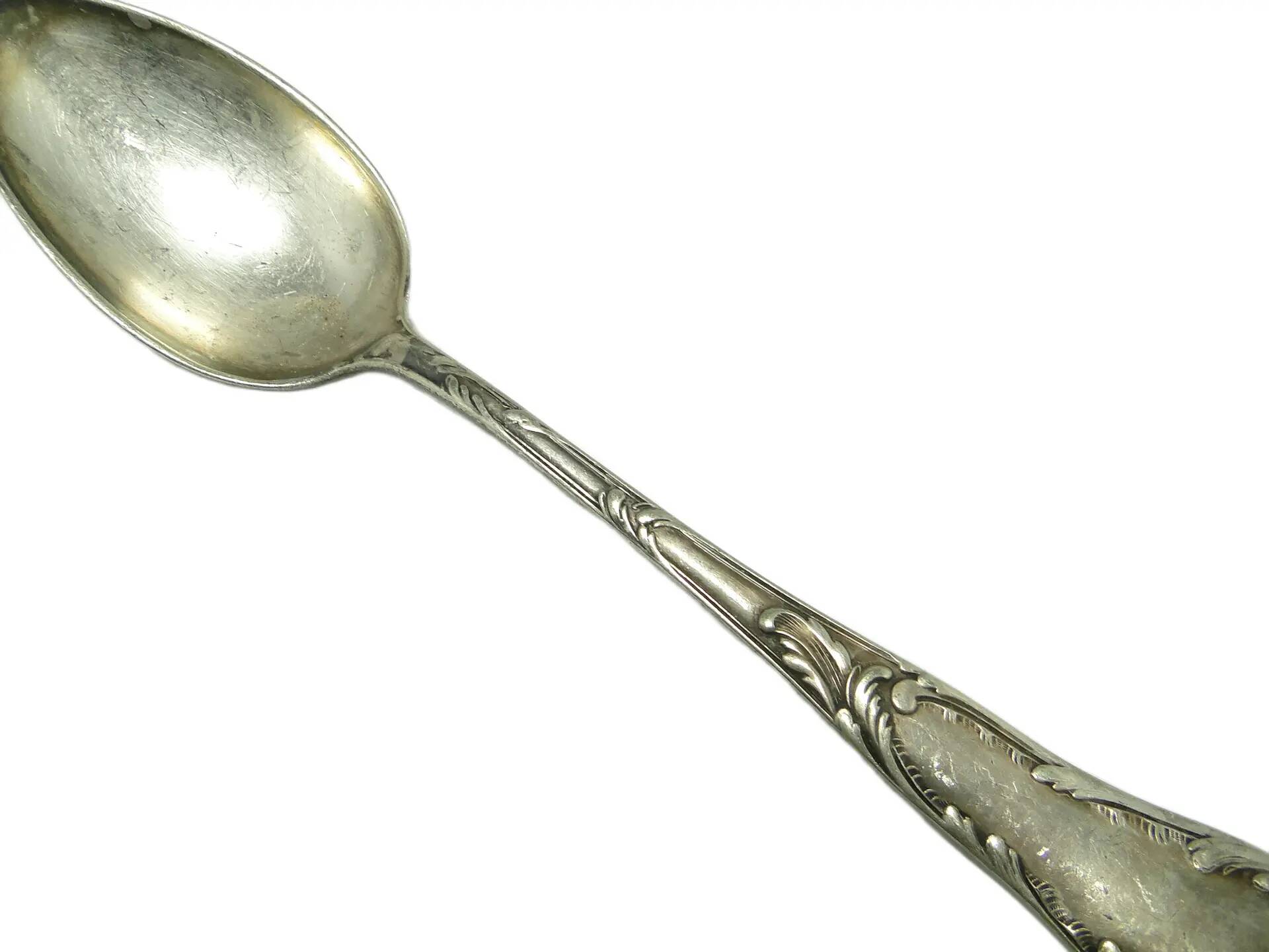 Sugar spoon, Art Nouveau, silver-plated brass, Poland, 1930s