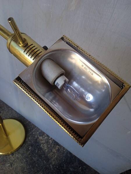 Reading floor lamp in golden brass vintage design 1970