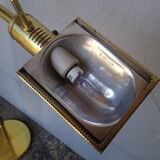 Reading floor lamp in golden brass vintage design 1970